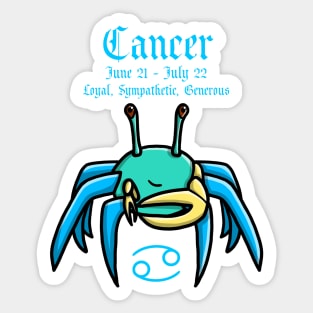 Cancer Zodiac Sign Dates & Traits Sticker